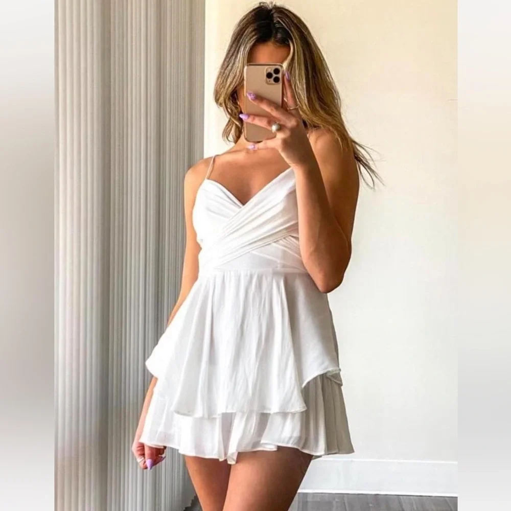 American Threads Addison Ruffle Wrap Romper - Picture 1 of 2